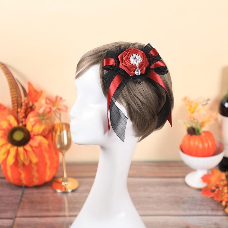 Witch Veil Bride Party Hair AccessoryDay of The Dead Makeup Headband Halloween Short Veil