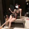 Passionate Chinese Cheongsam Lingerie See-Through Print Bodycon Skirt Seductive Costume