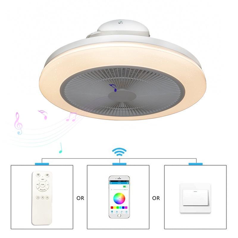 300W Modern RGB LED Ceiling Fan Lights APP Remote Control Fan 3-Wind Adjustable Speed Dimmable Ceiling Light Fan 48*20cm