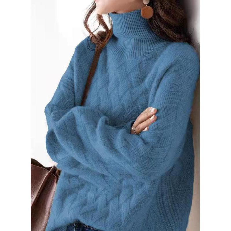 

Женский свободный свитер зимний повседневный шикарный кашемировый свитер большого размера толстый свитер пуловеры пуловер с длинным рукавом L синий