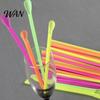 Smoothie Straws With Spoon 50/100Pcs Straw for Smoothie, 2 in 1 Disposable with Spoon, Plastic Slush Milkshake Bubble Tea Pink Orange Yellow Green