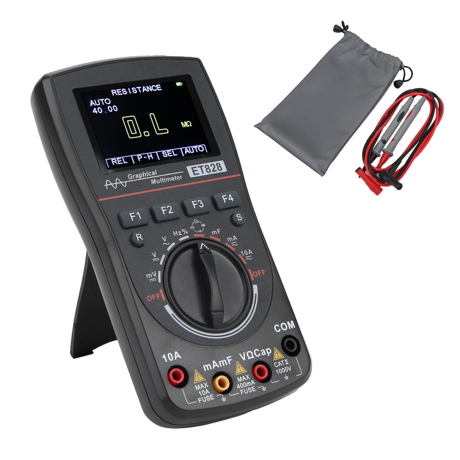 

ET828 2.5Msps 1MHz Oscilloscope MultiScan Mode Automatic Digital Display Lightweight Multimeter