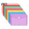 Project Document Organizer Plastic File Folder with Label Pocket, Hook And Loop Closure Clear Curved Flip Cover Poly Envelope Folder, A4/A5/A6
