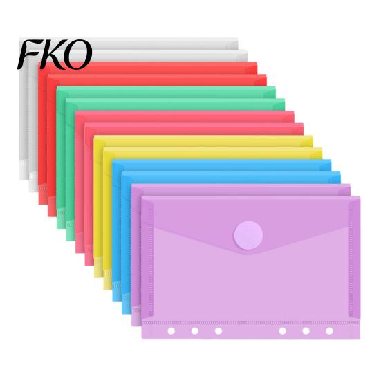 Project Document Organizer Plastic File Folder with Label Pocket, Hook And Loop Closure Clear Curved Flip Cover Poly Envelope Folder, A4/A5/A6