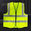 Kamizelka robocza męska damska odblaskowa kamizelka dekolt w serek bez rękawów zamek błyskawiczny plisa oddychająca nocna kamizelka bezpieczeństwa