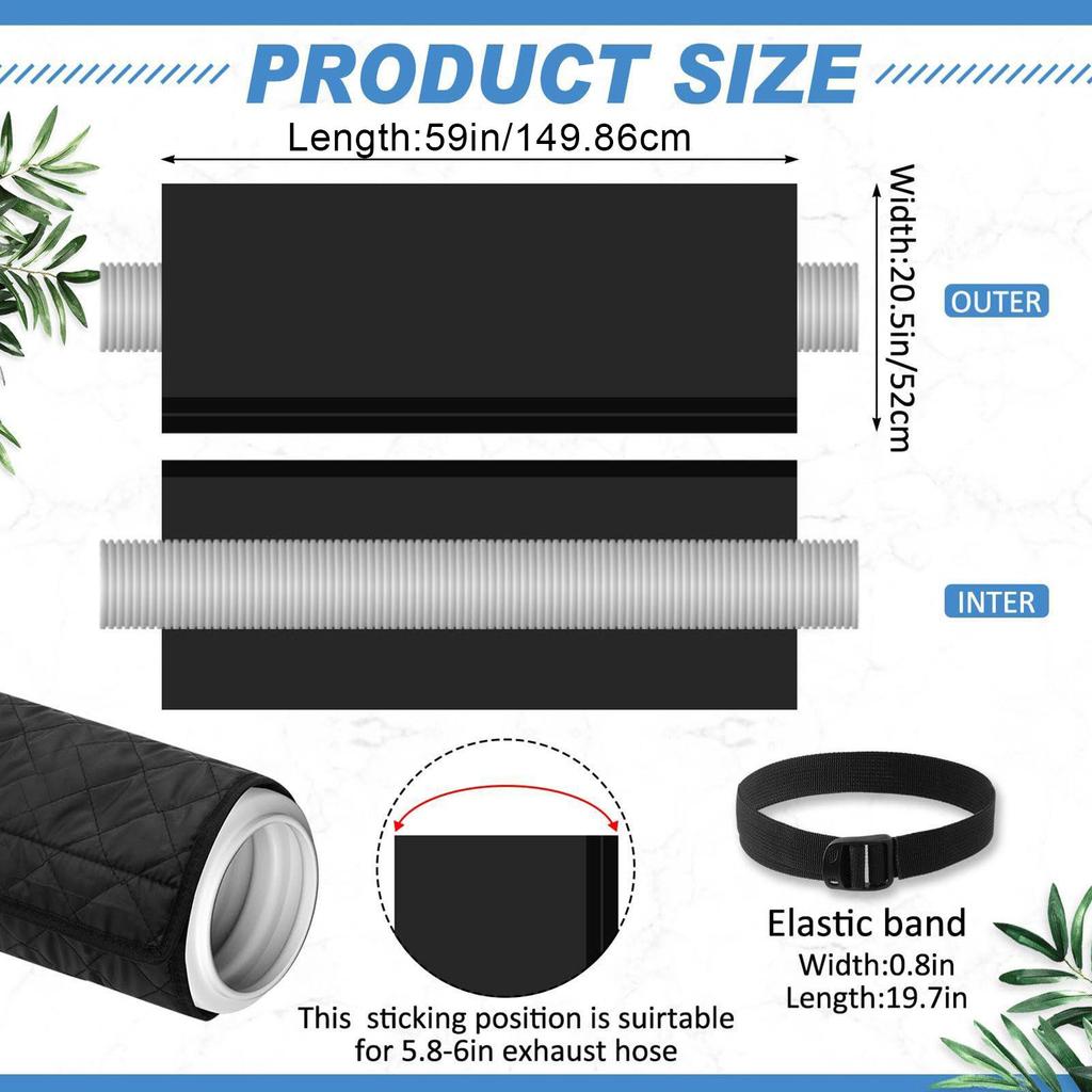 Portable AC Hose Insulation Protective Tube Wrap AC Hose Duct Vent Insulation Sleeve For Home Living Room Kitchen Apartment