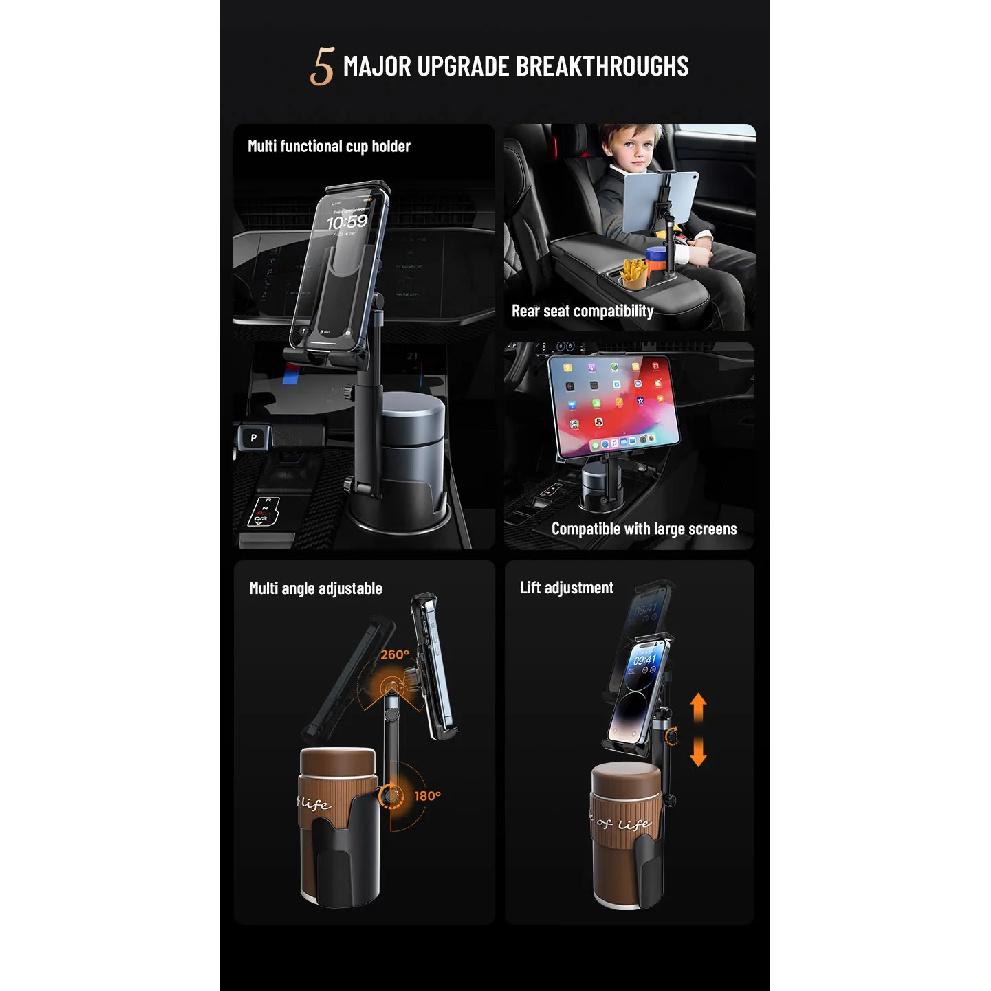 Cup Holder Tablet Stand Phone Mount for Car Universal 360° Adjustable Cell Phone Cup Holder Expander for Car Truck Smartphones