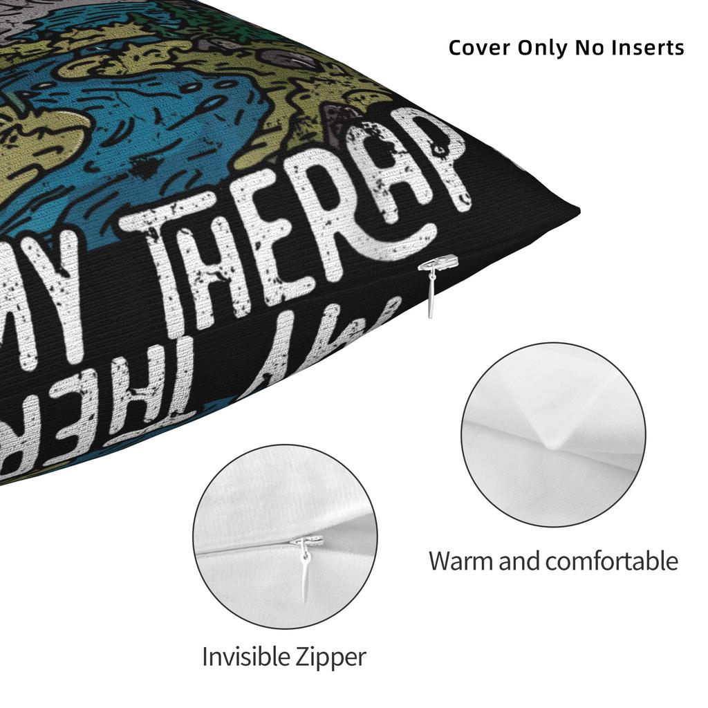 Camping Is My Therapy Pillow Case Design Pillow Cover Cute Funny Pillowcases For Sofa Couch Bed Living Room