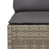 Garden Sofa with Cushions 3 Seater Grey Poly Rattan