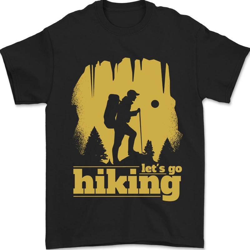 Let s Go Hiking Camping Outdoor Men s 100% Cotton T-Shirt - Men s Summer Cotton Graphic Tee S разноцветный