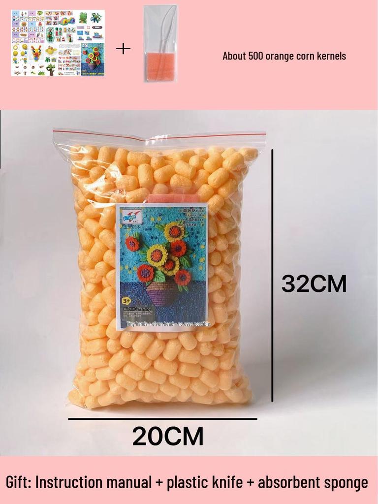 Magic DIY Corn Kernels Pack - 500 Pieces Educational Stick-and-Play Toys for Kids Kindergarten Crafting