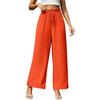 Women's Spring and Summer New Wide Leg Trousers Elastic Waistband Wide Leg High Waist Long Skirt Trousers Female