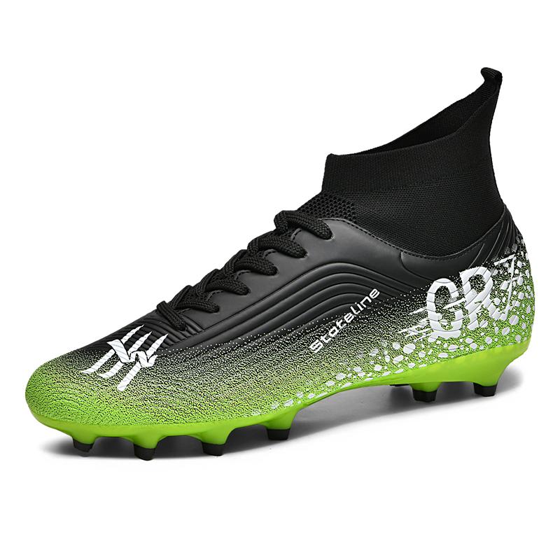 Mens Soccer Shoes High Top Athletic Professional Outdoor Field Training Football Shoes Grass Futsal Court Football Boot for Men