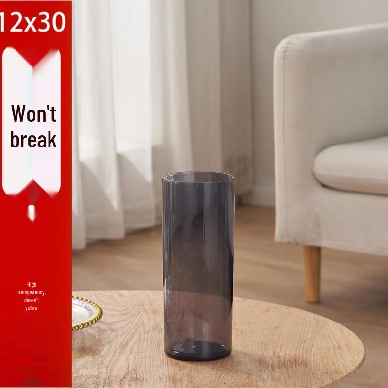 ZISIZ Transparent Straight Acrylic Vase