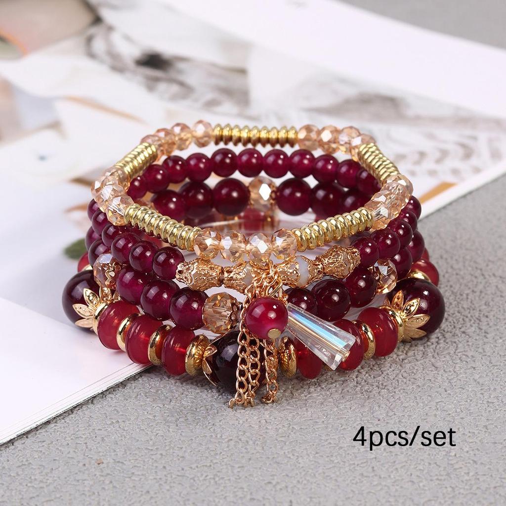 Bohemian Multilayer Beaded Wings Bracelet with Niche Design