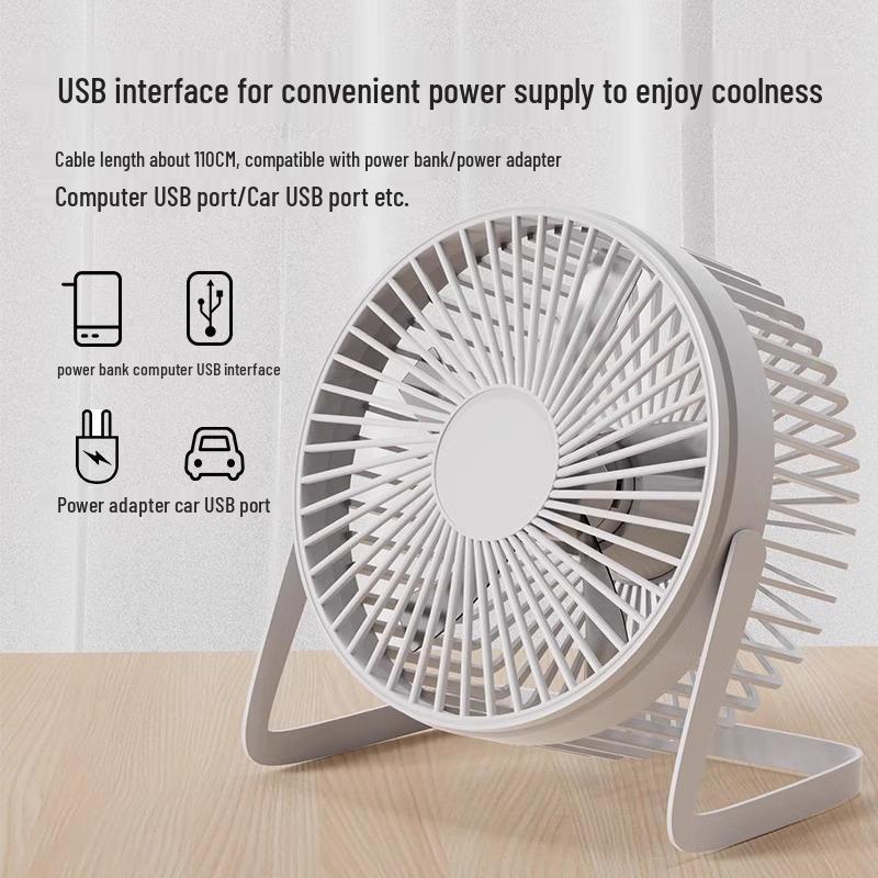 Ultra-Quiet Mini Desktop Fan: Portable Silent Electric Fan for Student Dorms, Bedside, or Office Use