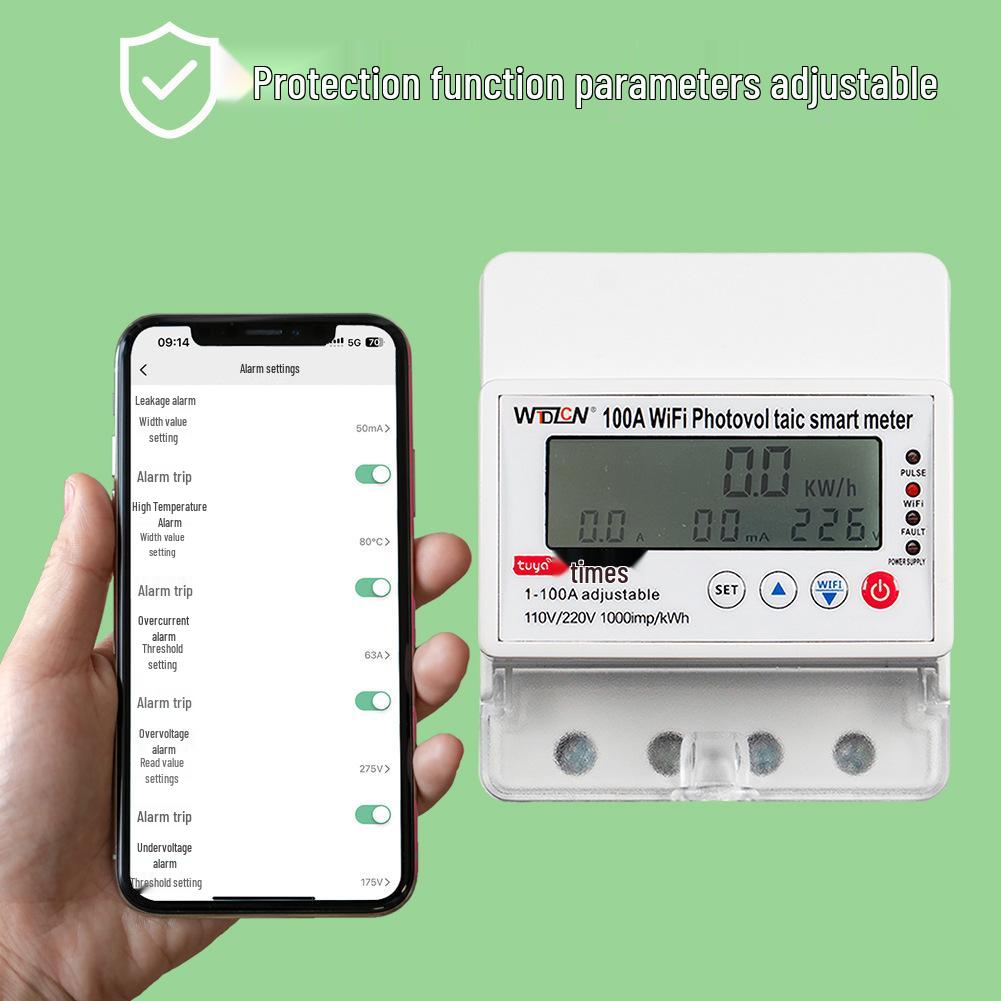 WiFi Smart Circuit Breaker with Bidirectional Metering & Voltage Protection, Prepaid Electricity Metering, Auto Reclosing & Timing Functions
