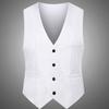 Men's Korean Style Slim Suit Vest - Business Casual for Spring & Autumn, Professional Groomsmen Dress Vest.