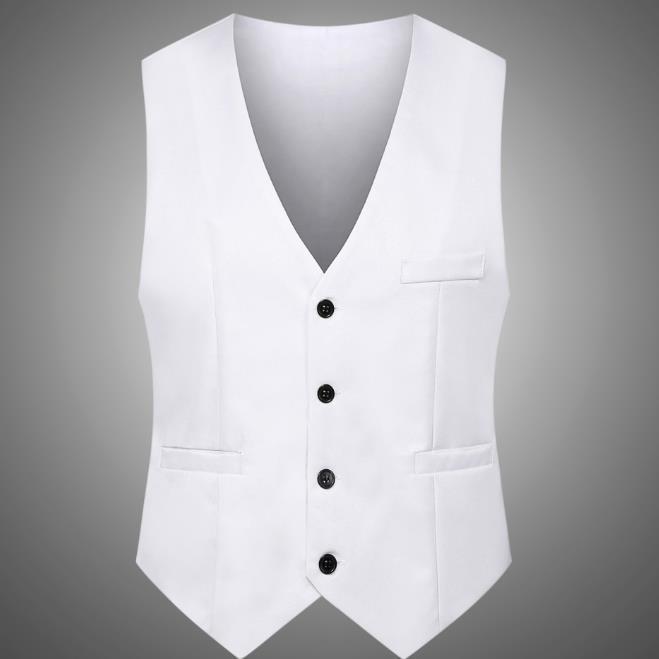 Men's Korean Style Slim Suit Vest - Business Casual for Spring & Autumn, Professional Groomsmen Dress Vest.