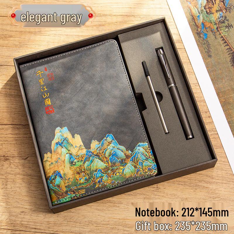 Exquisite Guochao Chinese Style Notebook & Diary Gift Set for Business Meetings