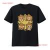 Four Wise Monkeys Cartoon Funny Design Short Sleeve T Shirt Men's Vintage Washed Graphic Homme