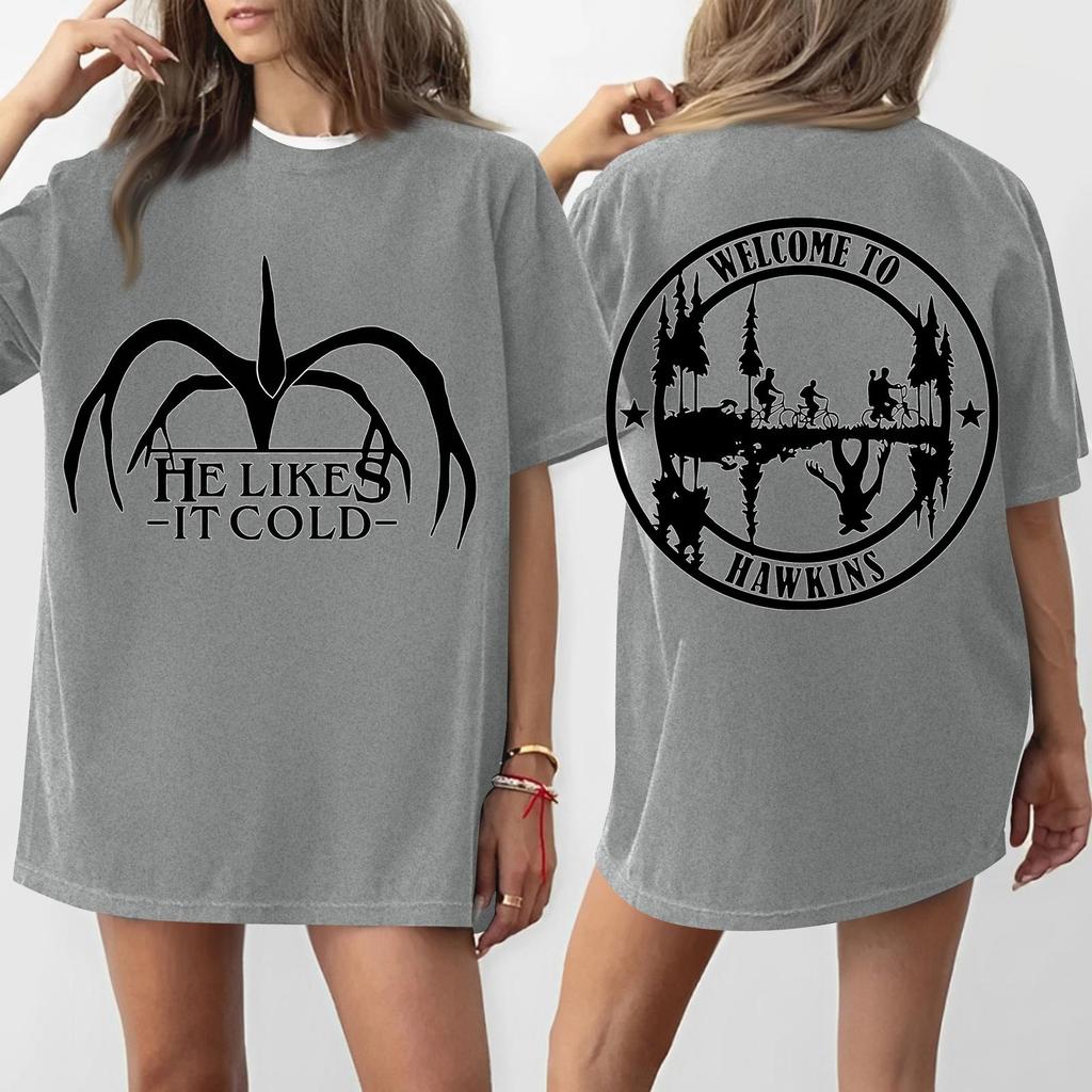 Women's Round Neck Printed Short-sleeved T-shirt Top