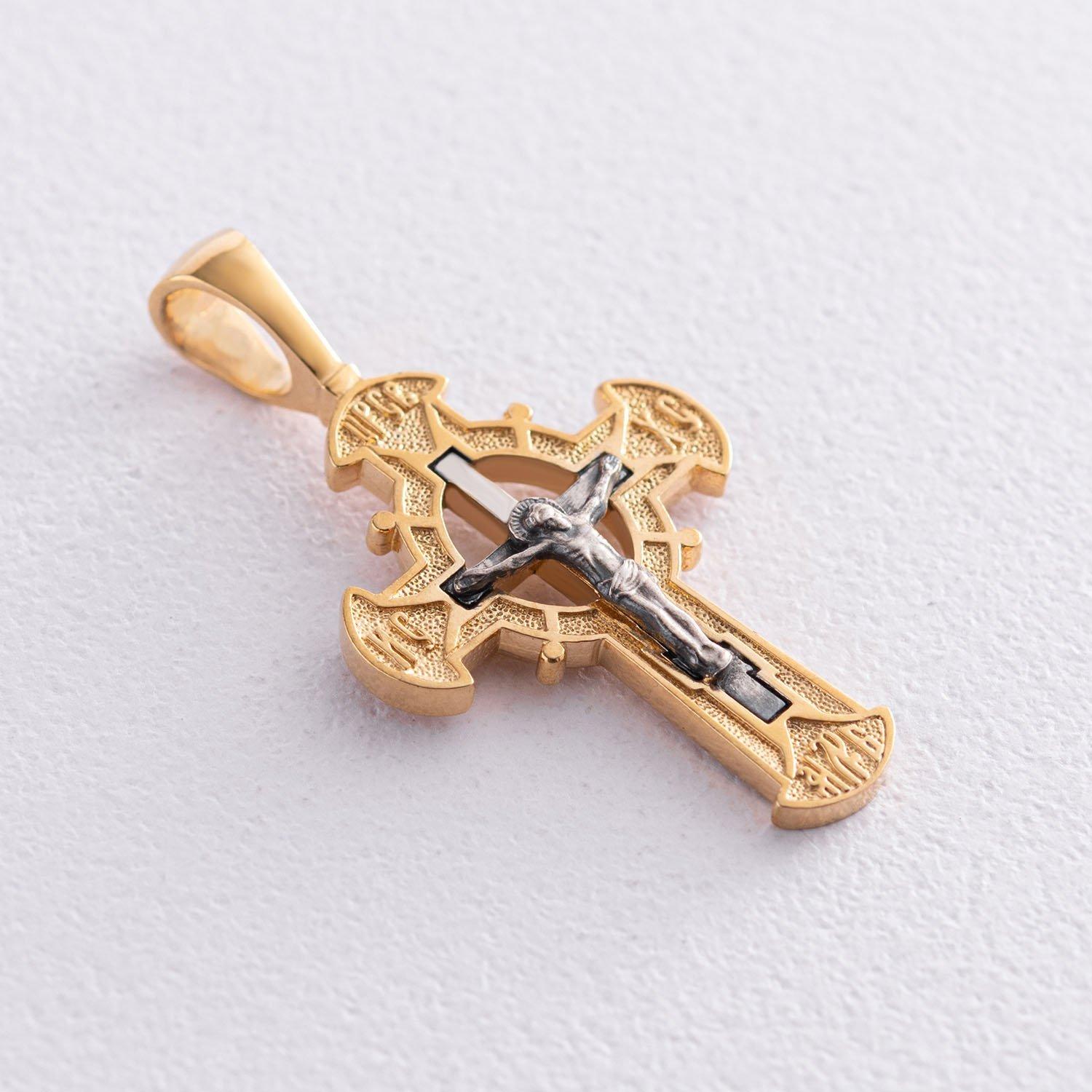 

Срібний хрест Розп яття із позолотою Oniks срібний