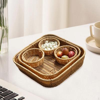Gewebter Obstkorb Imitation Rattan Brot Nüsse Aufbewahrungsplatte, Servieren für Zuhause