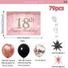 2D Black Rose Gold 18th Birthday Photo Booth Background & Balloons