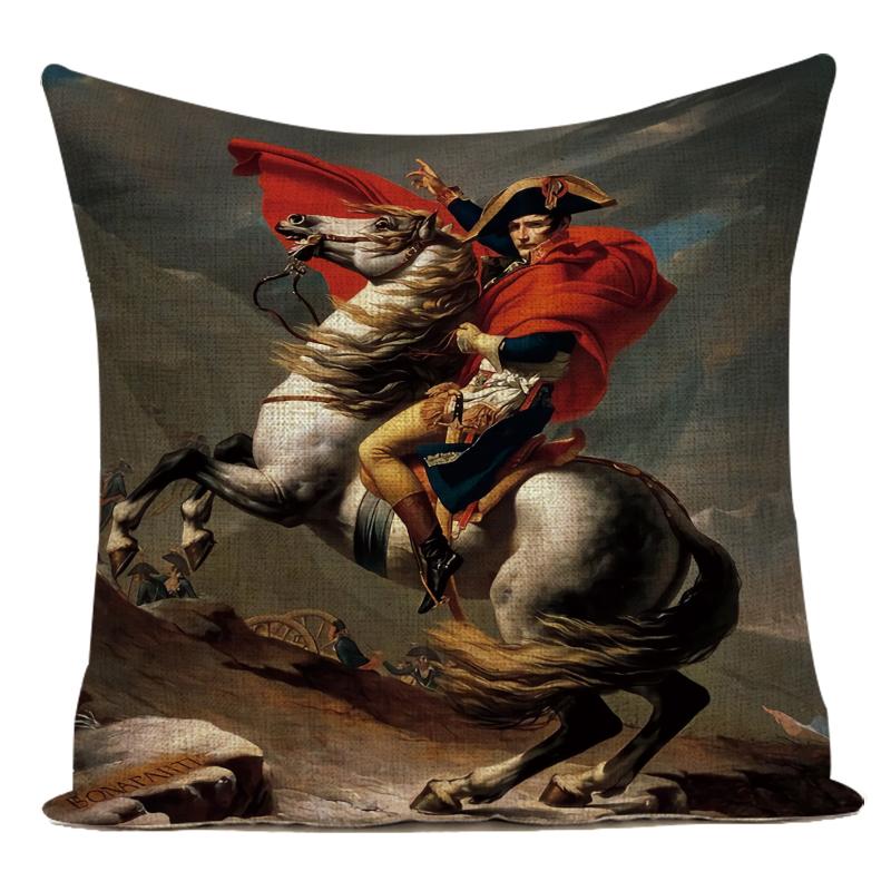 Pearl Girl Wearing Earrings Art Oil Painting Decorative Throw Pillow Case Polyester Cushion Cover for Living Room Decoration