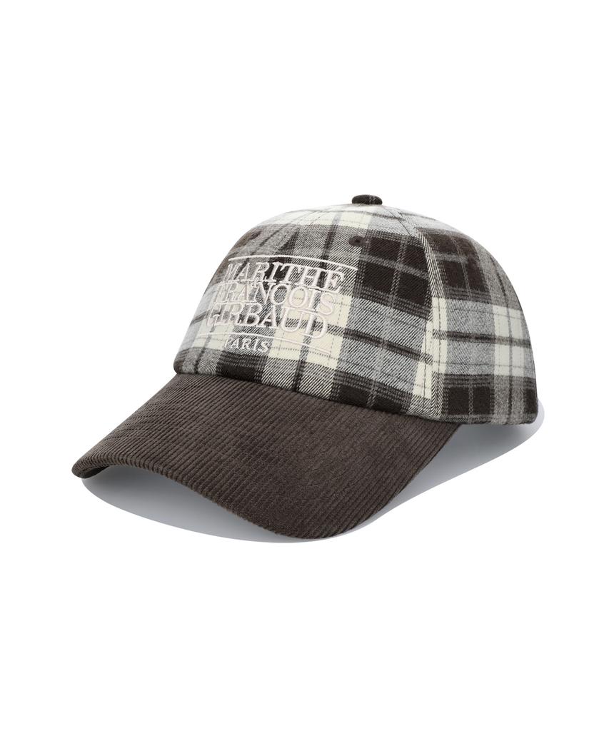 Malittepeulangsowajeobeo Classic Logo Two Tone Check Cap Brown