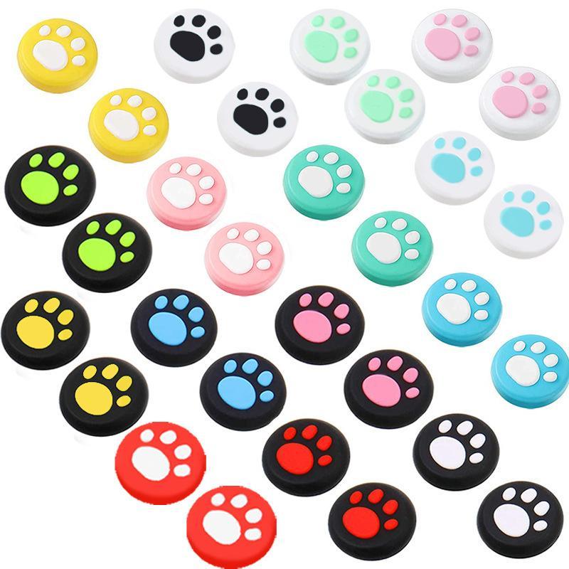 10Pcs Cute Cat Paw Soft Silicone Non Slip Thumb Grips For Lite Oled Daily Gaming