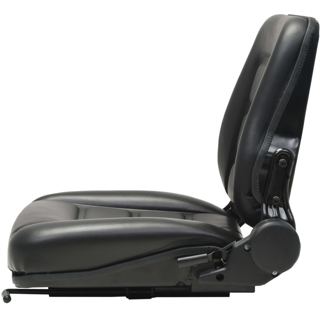 Forklift and Tractor Seat with Adjustable Backrest Black