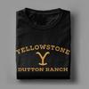 Yellowstone Large Gold Dutton Ranch T-Shirts for Men  Vintage Cotton Tees Crewneck Short Sleeve T Shirt Birthday Gift Clothes
