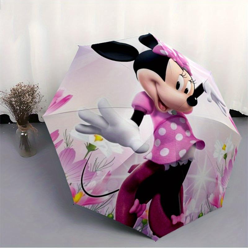 1pc Minnie Mouse Automatic Umbrella, Portable Foldable 8-Rib Manual Open with Skeleton Hand, Durable Canopy yy250730144