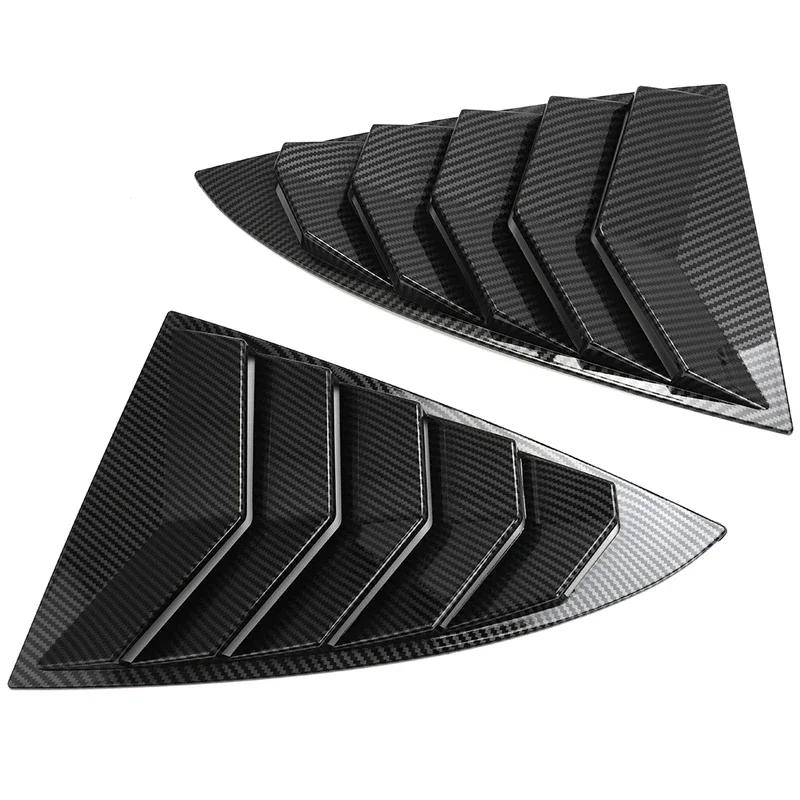 For Tesla Model 3 2017-2023 Car Rear Louver Window Side Shutter Cover Trim Sticker Vent Scoop ABS Carbon Fiber Red Accessories