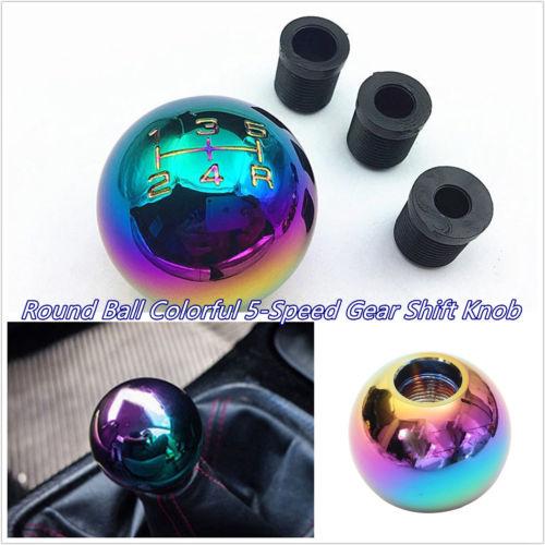 5Speed Aluminum Ball Style Manual Gear Stick Shifter Shift Knob Lever Colorful