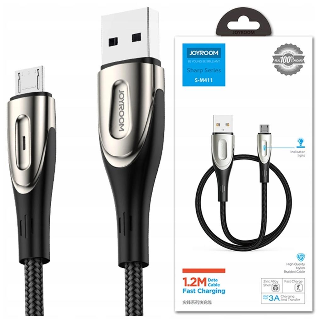 Kabel Usb 3A Szybkiego Ładowania Do Micro Usb 1.2M Joyroom S-M411 (Czarny)