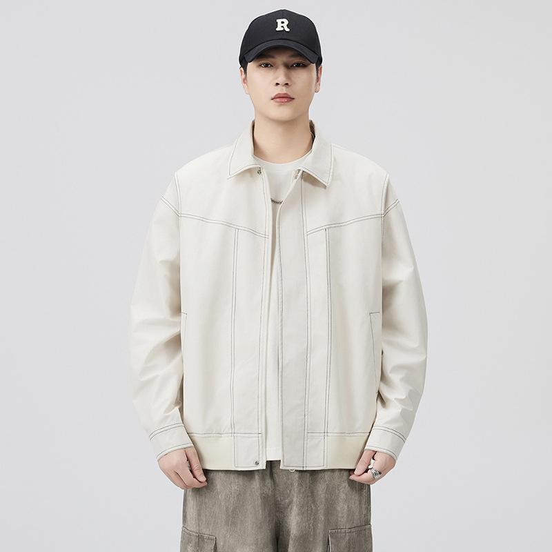 Coat Men's New Autumn and Winter Jacket Lapel Cardigan Youth Handsome Joker Loose Leisure.