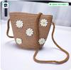 Khaki Floral Woven Bag