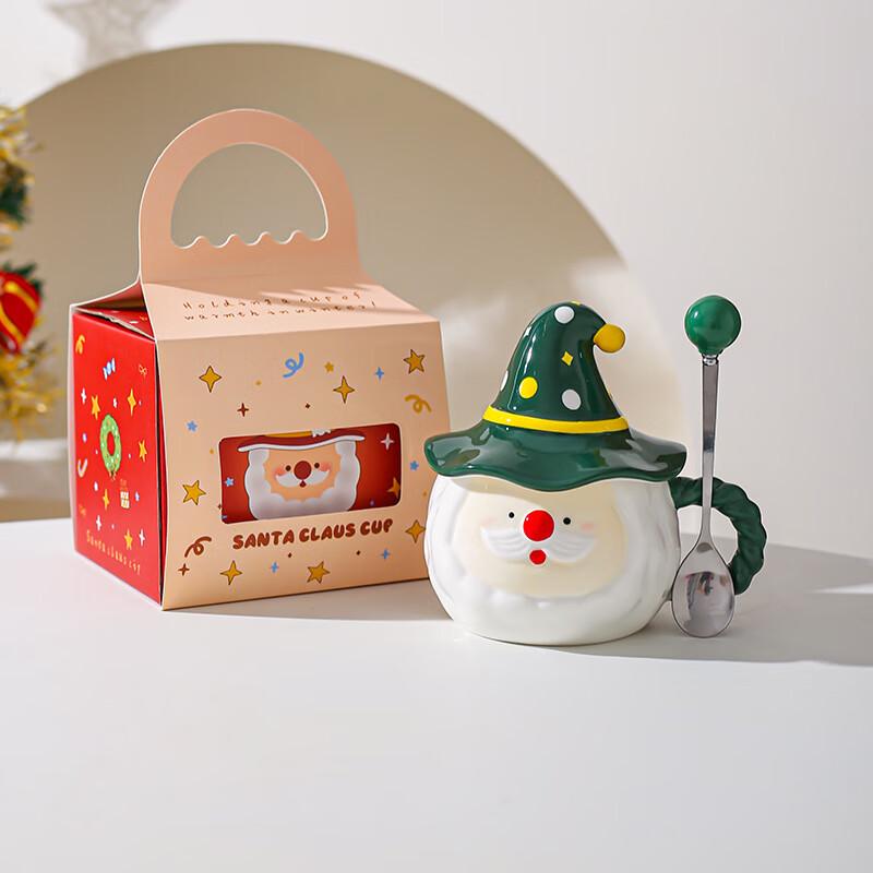 Santa Claus Ceramic Mug with Spoon