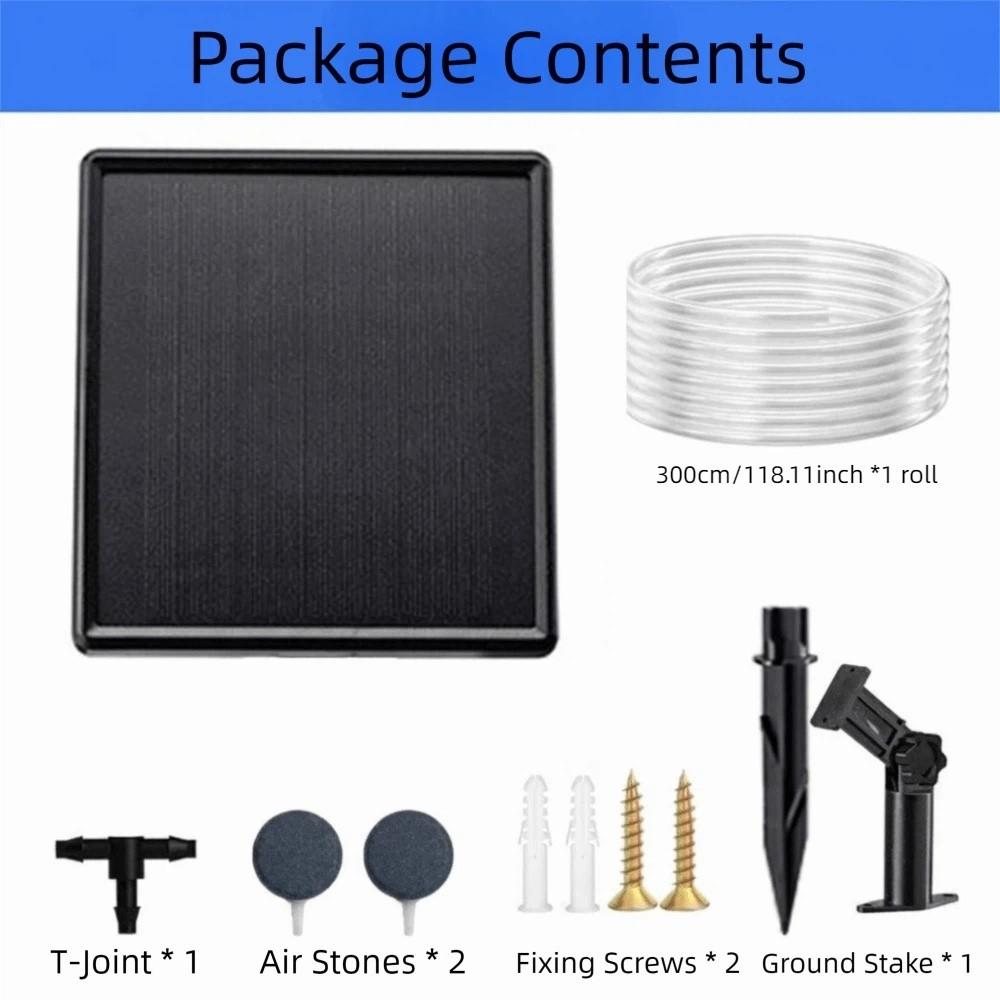 Low Noise Solar Oxygen Pump Durable Aquarium Air Pump Fish Tank Aerator Courtyard