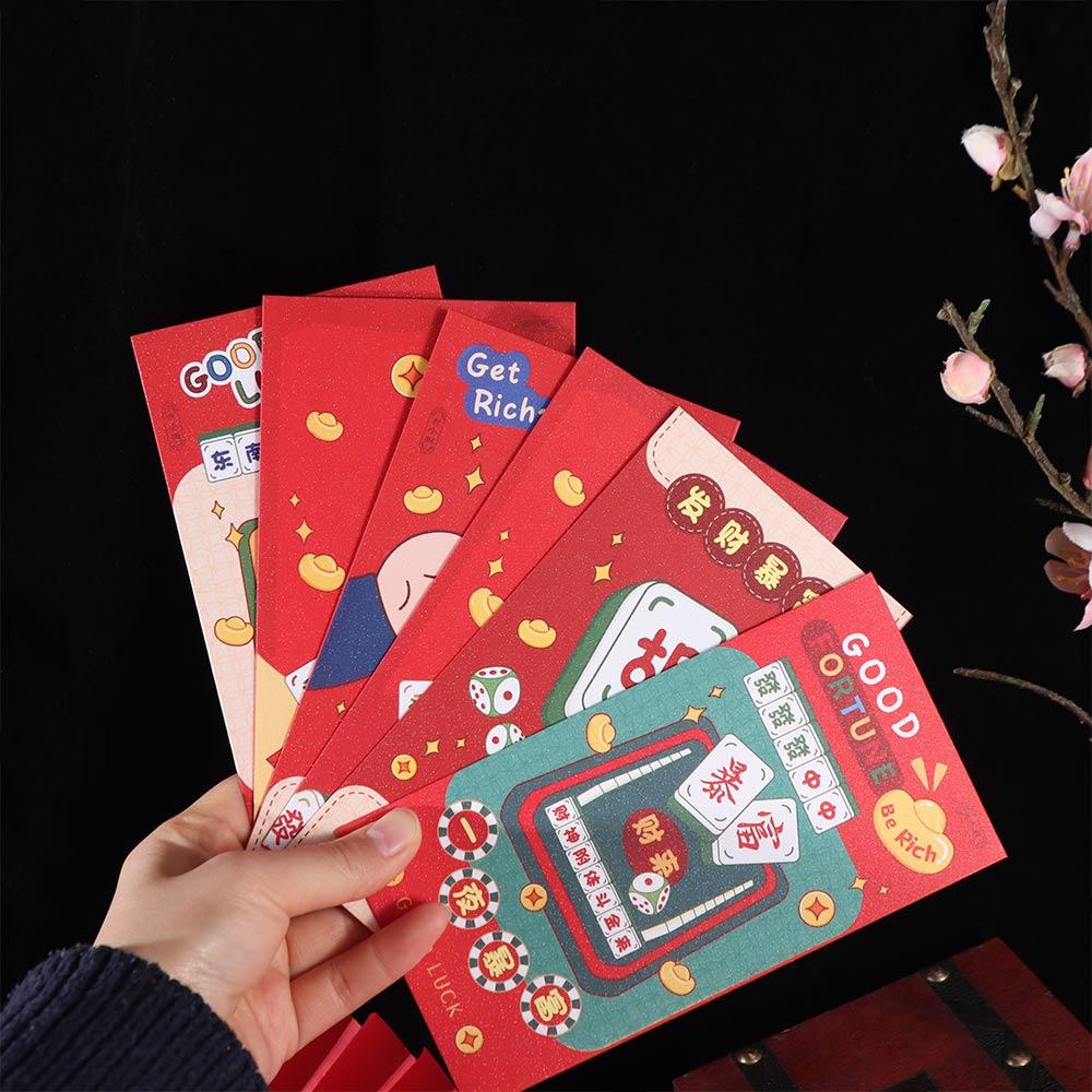 6pcs/set Traditional Snake Year Red Packets Chinese Style Lucky Money Pockets  Spring Festival