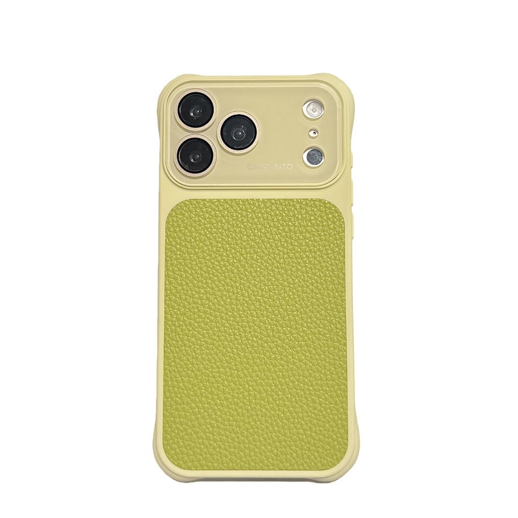 New color airbag anti-drop second change 17 lychee pattern suitable for iPhone17pro max Apple 16 mobile phone case 14/15