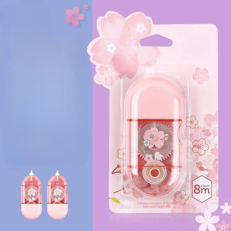School Supplies Sakura Correction Tape Cute Small Portable Small Fresh Students with Large Capacity Correction Tape