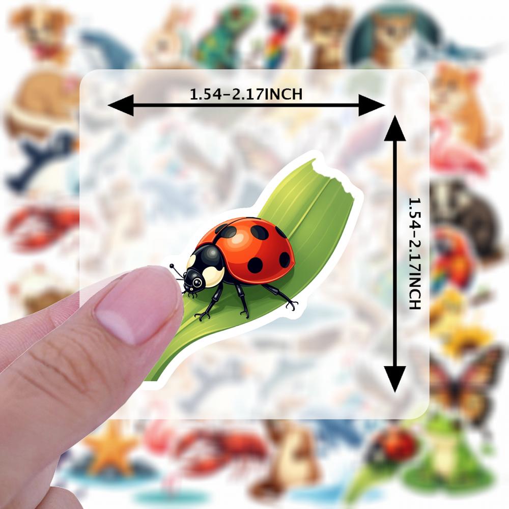 35-70pcs Animal World Stickers From Sea To Land Adorable Stickers Diy Travel Luggage Fridge Laptop Graffiti Sticker