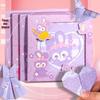 Purple Star Rabbit Origami Paper - Double-Sided, Cartoon Patterned for Kids
