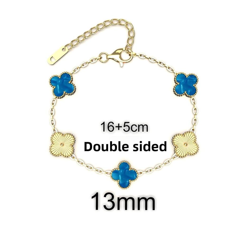 13MM Titanium Steel Four-leaf Clover Bracelet Small Fresh Fashion Petals 18K Does Not Lose Color Ladies Bracelet