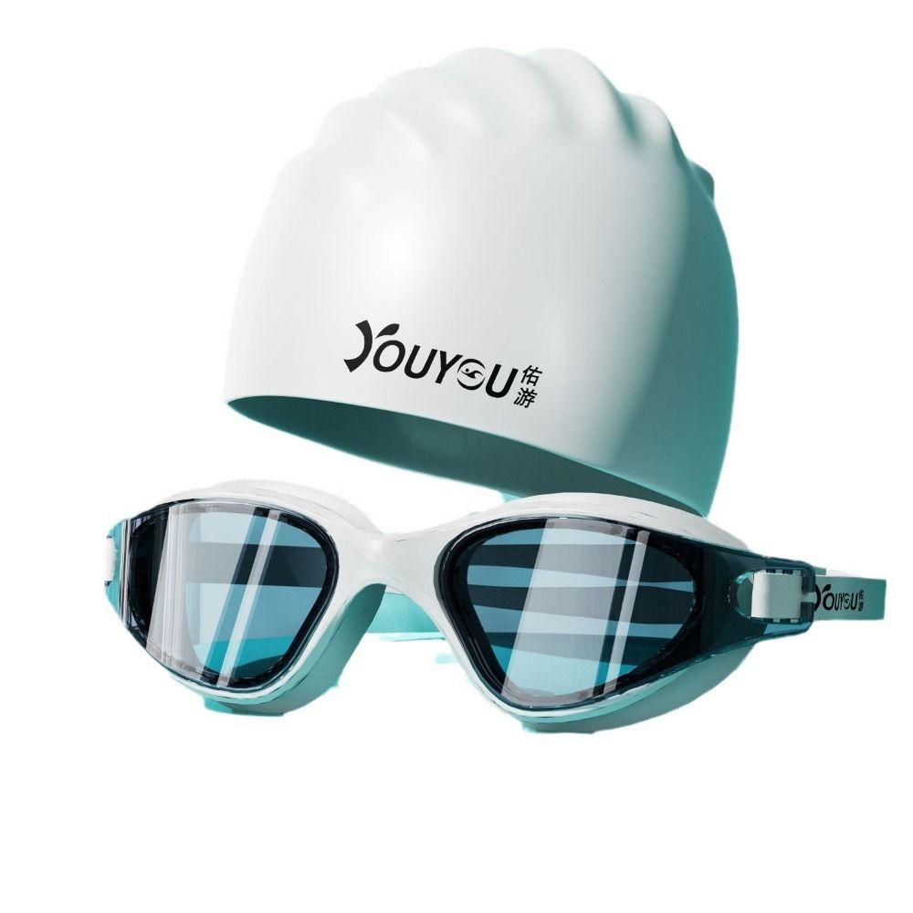 with Nose Clip Adult Swimming Goggles Set Anti-fog Diving Eyewear  Water Sports