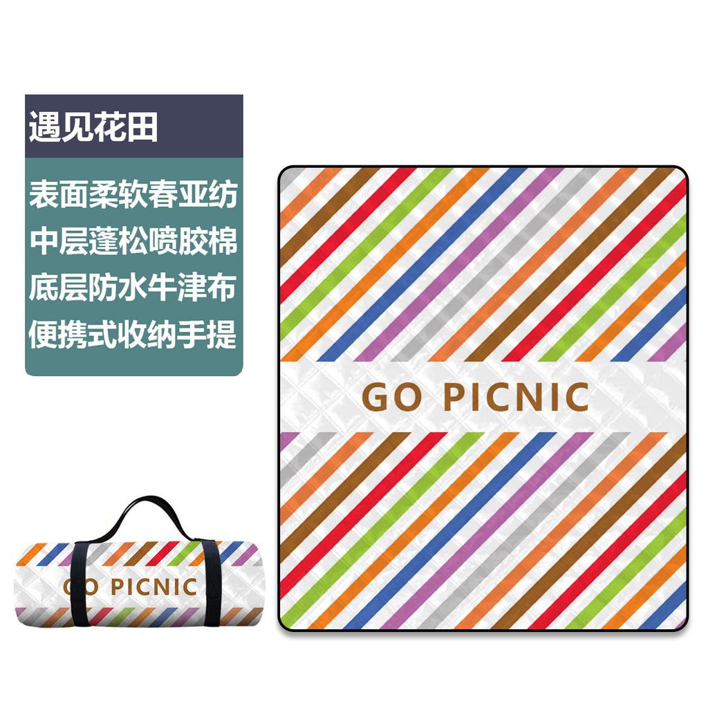 Ultrasonic Picnic Mat Thickened Camping Floor Mat Portable Beach Camping Mat Waterproof Outdoor Outing Cartoon Moisture-proof Mat
